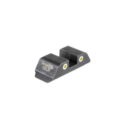 Tritium Rear Sight for Glock (42/43/43X/48)Yellow Tritium 2-Dot WHT Outline